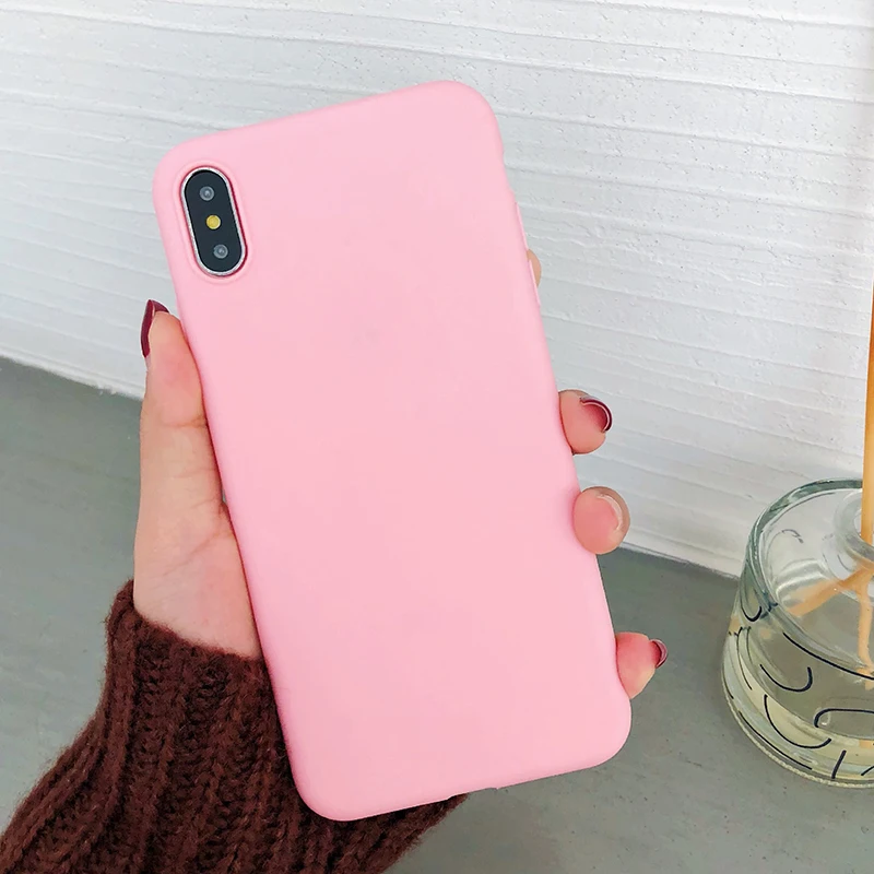 Pink TPU Ультратонкий однотонный чехол s для iPhone 4, 4S, 5S, SE, 6, 6 S, 7, 8 Plus, XR, XS, 11 Pro Max, мягкий ТПУ чехол для телефона - Цвет: Pink TPU