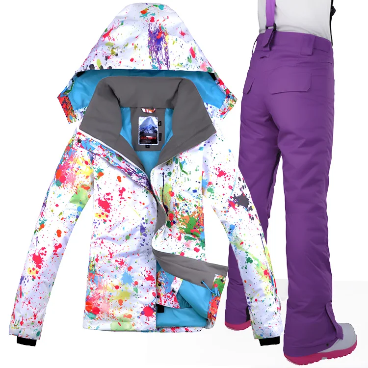 Женский лыжный костюм ветрозащитная водонепроницаемая куртка + штаны Супер