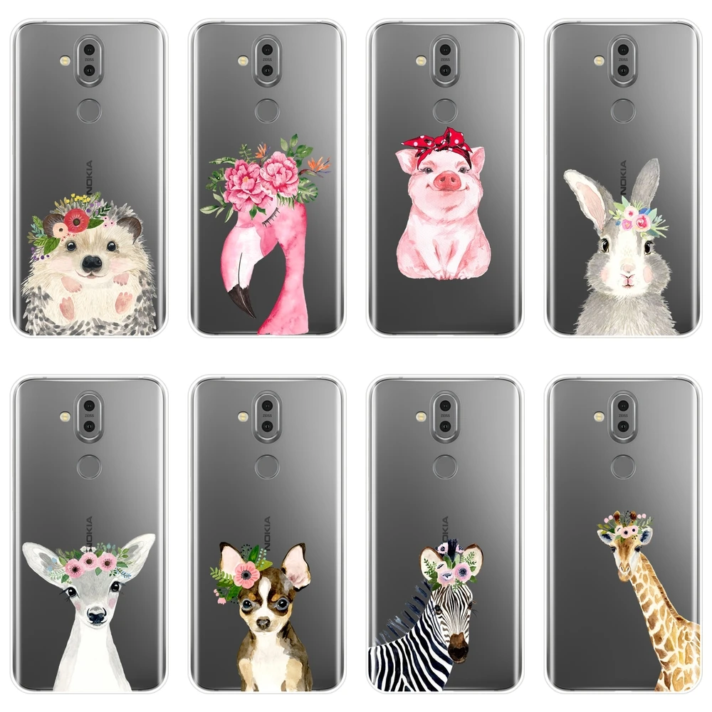 TPU Back Cover For Nokia 7.1 6.1 5.1 3.1 2.1 Plus Flamingo Pig Dog Rabbit Soft Silicone Phone Case | Мобильные телефоны и
