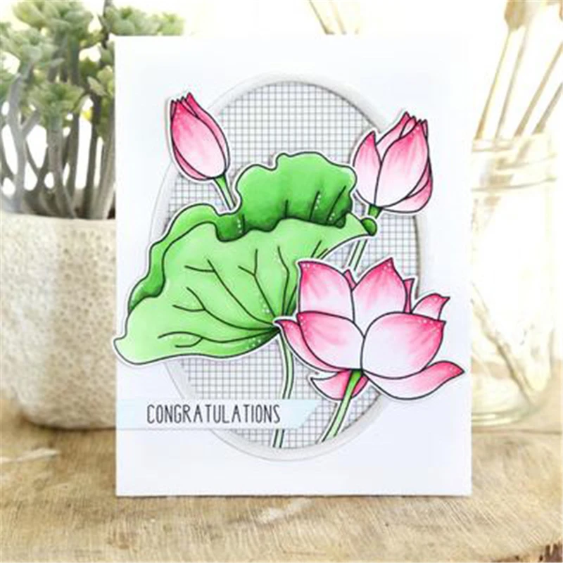 GJCrafts красивые Лотос умирает резки металла 9 7*2019 см Новый 0 для Скрапбукинг DIY