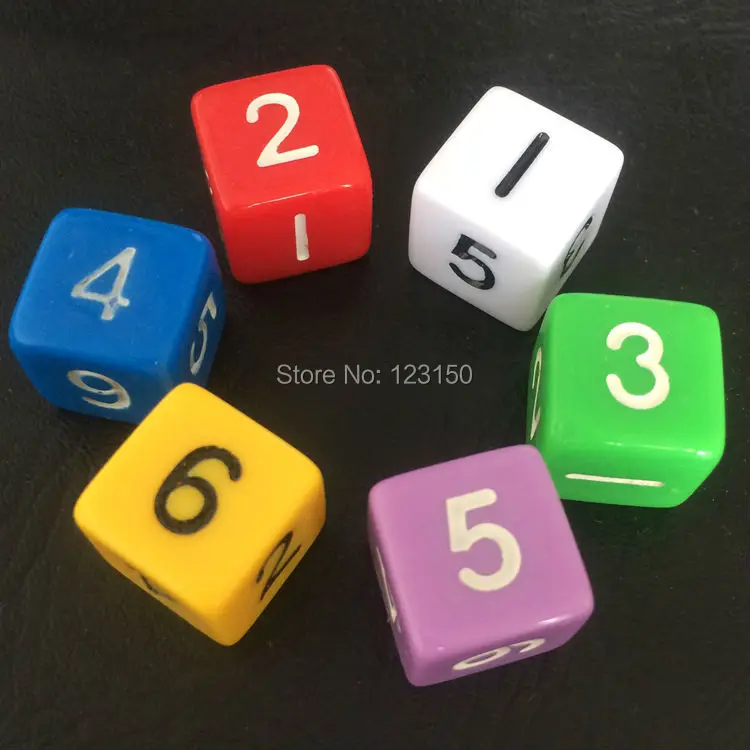 

DC-035 Plastic Dice, Six Numbers, Digital Dice, 10pcs/lot, Free Shipping