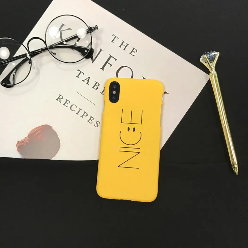Fashion Letter Smiley Face Anti-fall Hard Phone Case Back Cover For iPhone Easy to install and remove. | Мобильные телефоны и