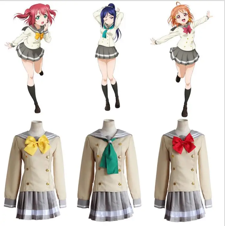 

LoveLive!SunShine!! Aqours Tsushima Yoshiko School Uniform Cosplay Custom Costume Summer Dress Skirt Women Clothing