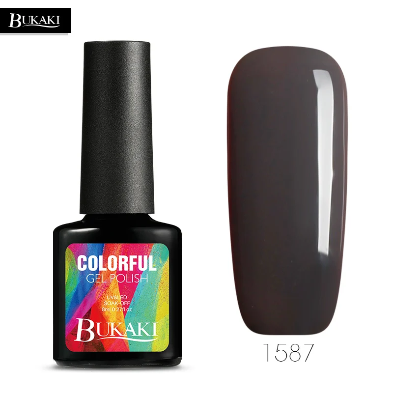 УФ-лак BUKAKI для ногтей, долговечный Гель-лак для ногтей, 29 цветов, маникюрный гель для ногтей - Цвет: 1587