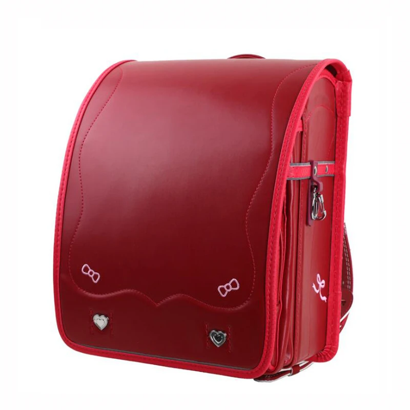 Ортопедический рюкзак для девочек, Женский школьный ранец из экокожи с вышивкой и бантом, портфель для учеников начальной школы 1-3 классов, ...