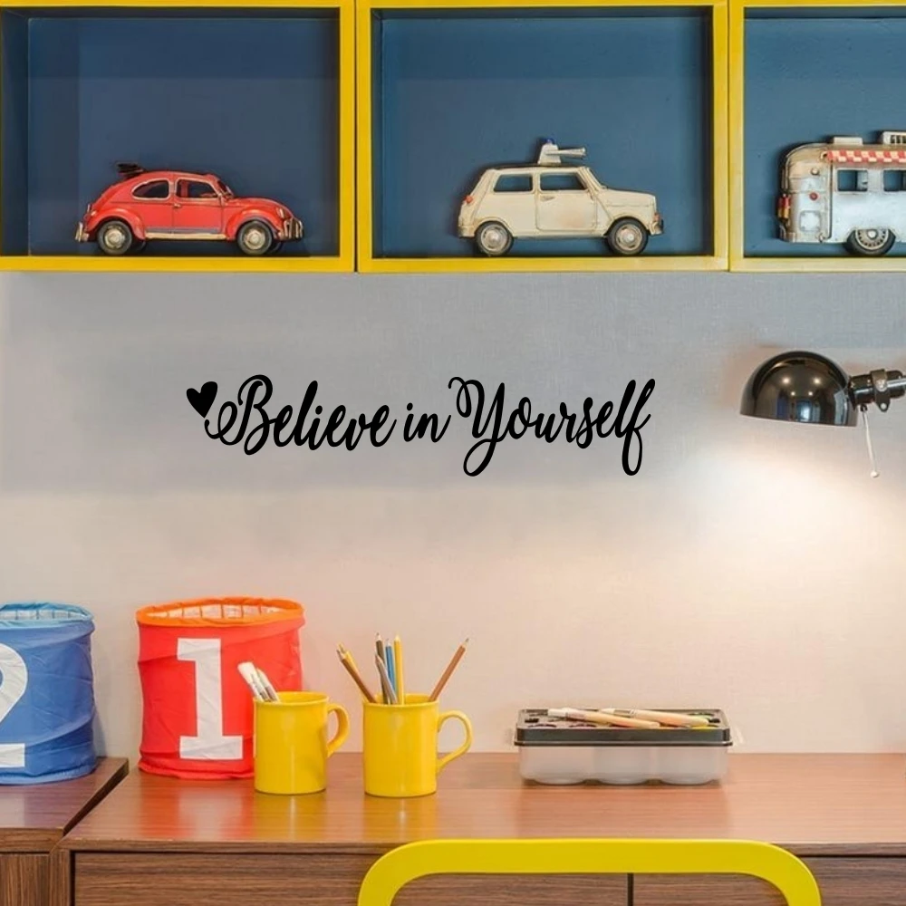 Motivational Quote Vinyl Lettering Believe in yourself Wall Decal Home Decoration Sticker Art Decor | Quotes &amp Words