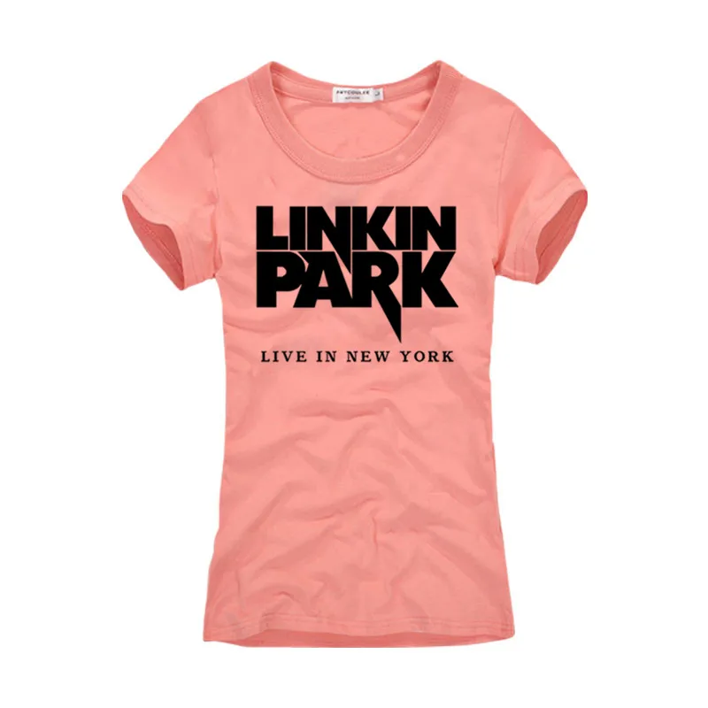 Новое поступление Для женщин Творческий Футболка натуральный хлопок LINKIN PARK