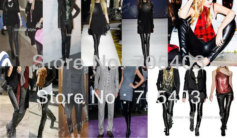 Fashion SLIM Shiny BLACK PU LEATHER Women Rock LEGGINgS | Женская одежда