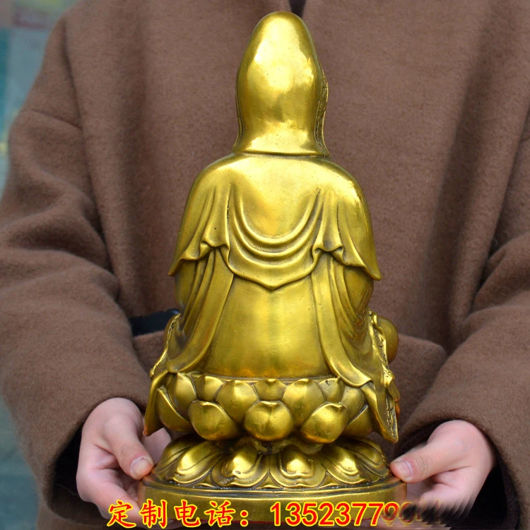 

29CM # 2021 home family TOP efficacious Talisman Protection-BuAddhism Buddha Songzi Guanyin KAI GUANG FENG SHUI COPPER statue