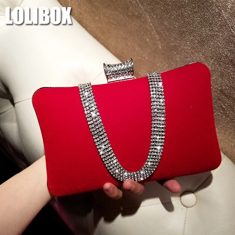 LOLIBOX женский вечерний клатч Новые клатчи со стразами на каждый день бархатные