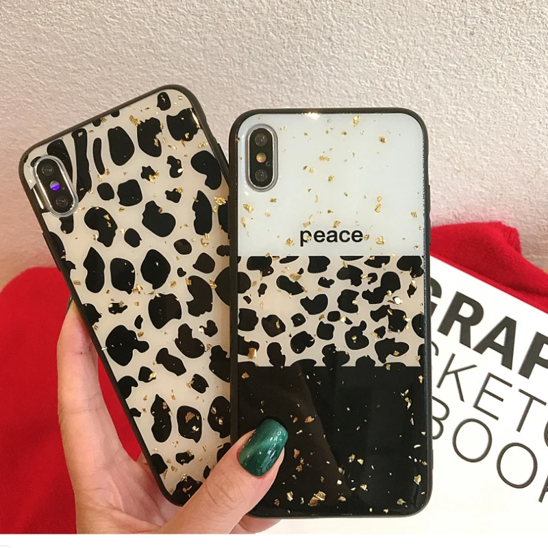 Luxury Bling Glitter Case for iPhone 7 accessories For 8 Plus 6 6S X XS Max XR Back Cover Leopard Soft Phone Cases |
