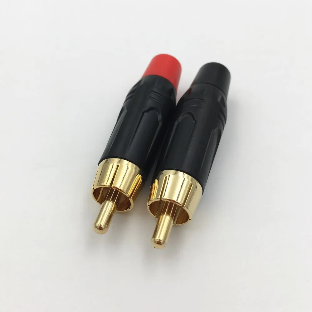 40 шт. высококачественный RCA паяльный разъем позолоченный аудиоадаптер черный и