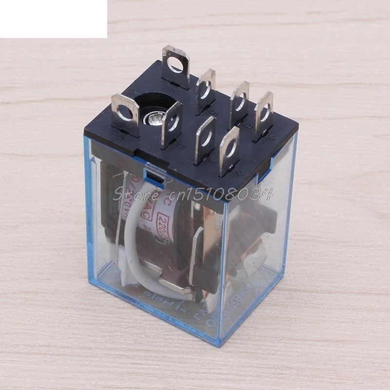 LY2NJ AC 220 В катушка 10A 240 реле мощности DPDT Светодиодная лампа 1 шт. S08 Оптовая и Прямая