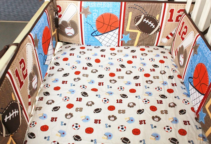 

5pcs Baby Bedding Nursery Care Cotton Baby Bedding Set Cartoon set de cuna Baby Bumper Set ,include (4bumper+bed cover)