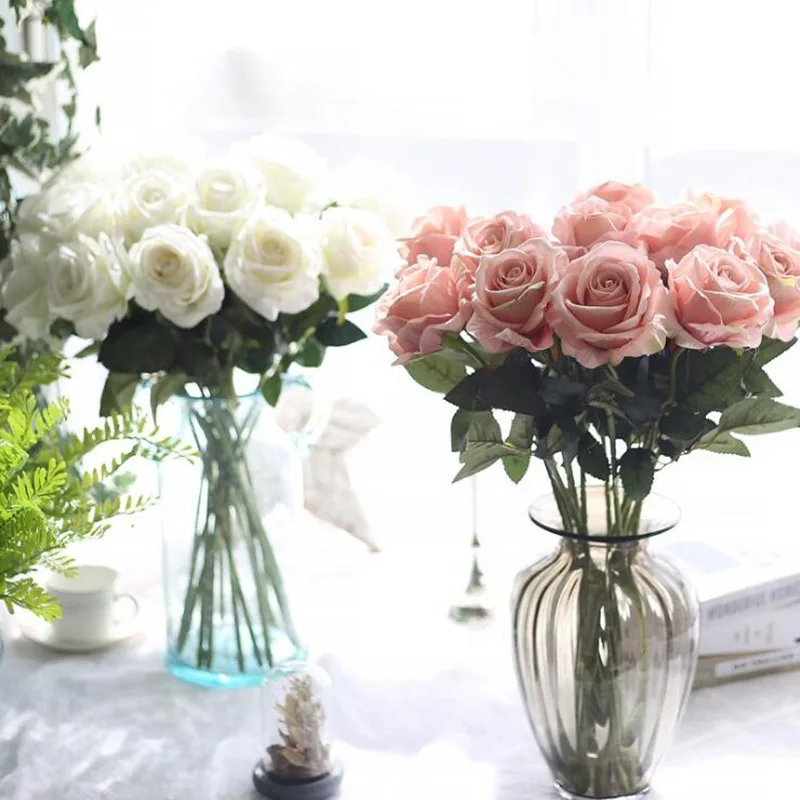 AVEBIEN Flannel Rose Sartificial Plants Artificial Flower Home Decoration Wedding Bride Holding Flowers Photo Props | Дом и сад