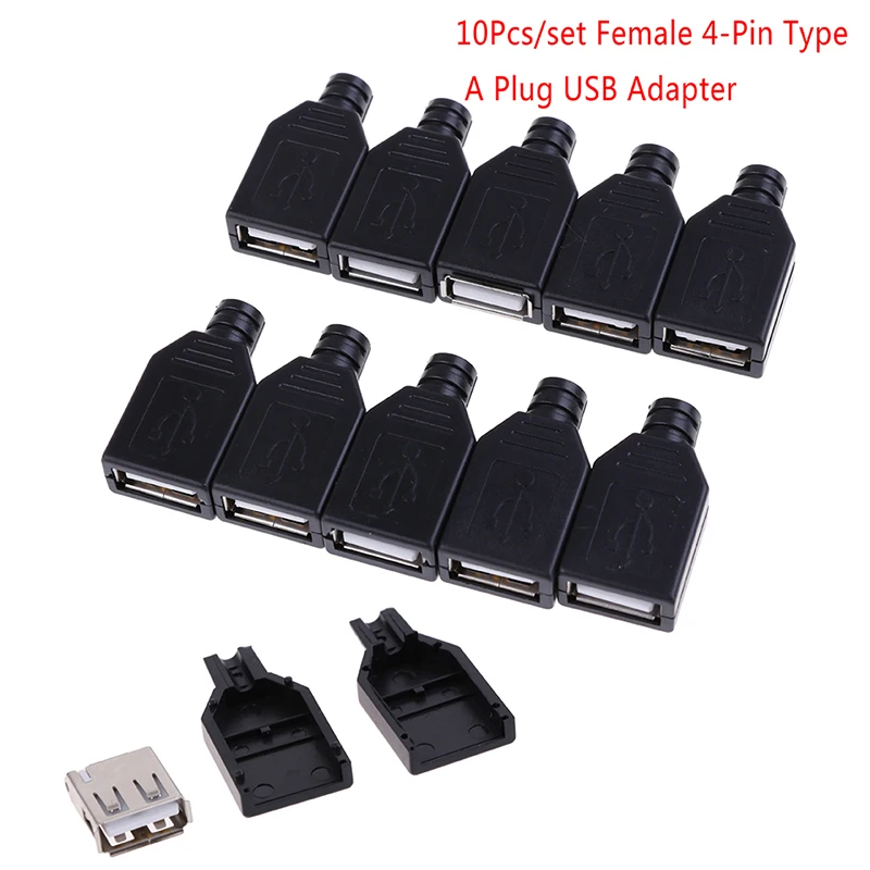 10 шт. Женский 4 контактный USB коннектор|Соединители| |