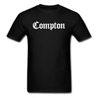 Compton, прямая футболка с принтом, ТВ, кино, письмо, дешево, модная брендовая новая футболка, Европейский Размер 3XL, черная, летняя, осенняя мужская футболка