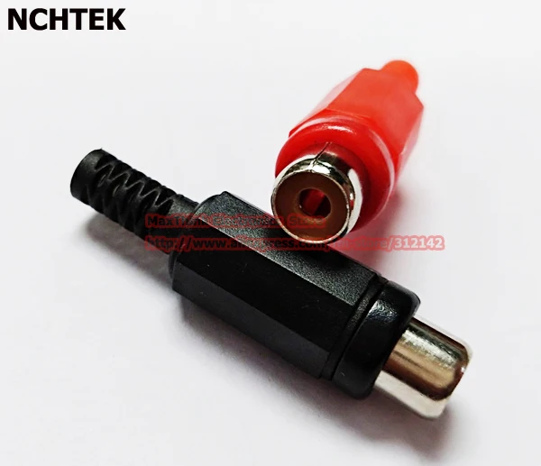 NCHTEK RCA Phono Female Jack паяльный Тип аудио видео кабель Разъем красный + черный сварка