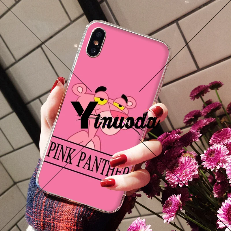 Yinuoda Розовая пантера прозрачный мягкий чехол для телефона Apple iPhone 8 7 6 6S Plus X XS MAX 5 5S