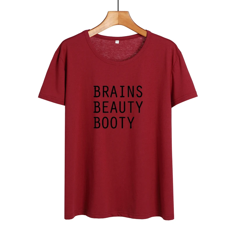 Мозги красоты попа забавная фраза футболки Tumblr хипстер Письма Печать Crewneck