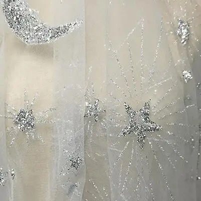 Off white silvery 7 цветов темно-синий, Biege, золотой, серебристый, черный Тюлевая сетчатая кружевная ткань с блестками и блестками! 3 ярдов/партия женское платье diy - Цвет: Off white silvery