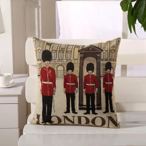 Лондон Винтаж home decor хлопок белье Наволочка диван талии Бросок Подушка YW12 | Дом и