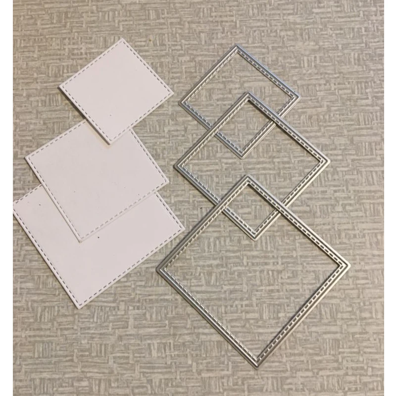 DIY квадратный металлический трафарет для Скрапбукинг 3D Сталь тиснение печать