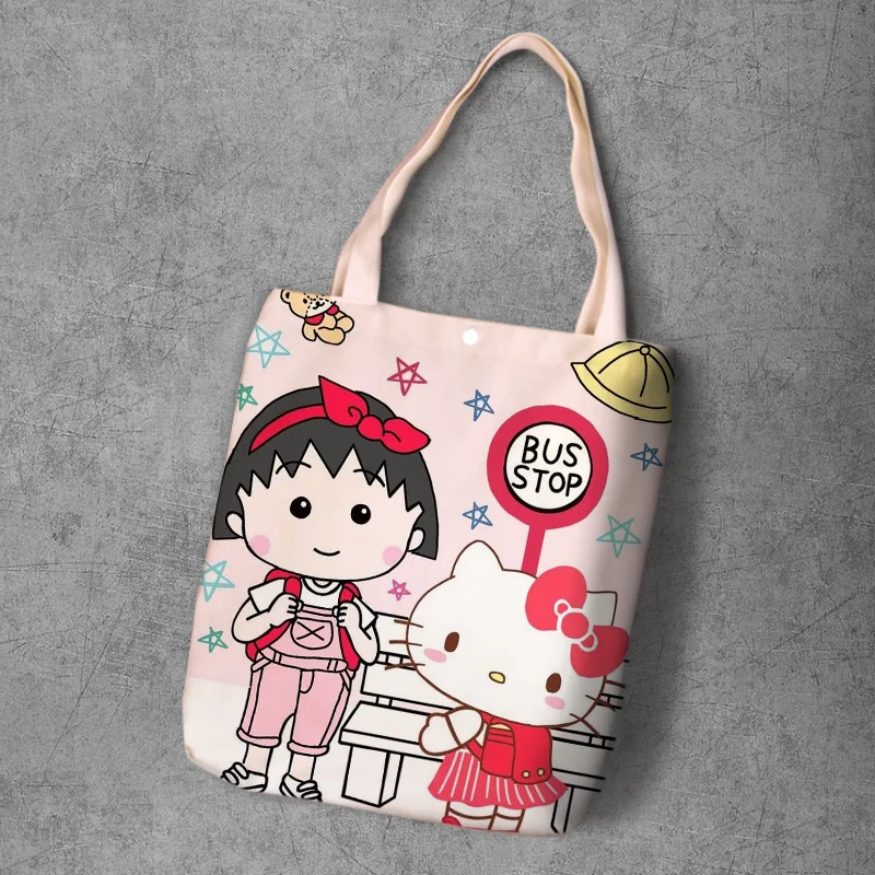 Chi-bi Maruko, мультяшный студенческий Печатный холщовый рюкзак для покупок, большая вместительность, Аниме Сумка-тоут, модная женская Повседневная сумка на плечо