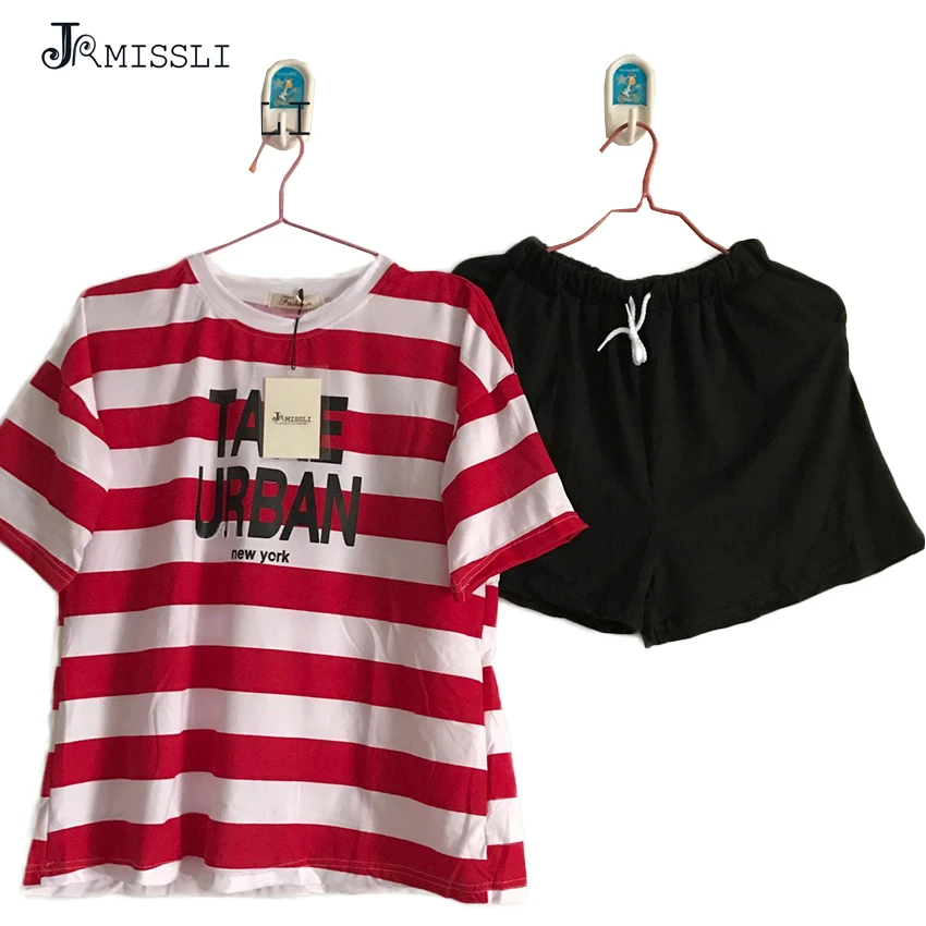 Ночная рубашка JRMISSLI домашняя одежда в помещении Женская красно белая полосатая