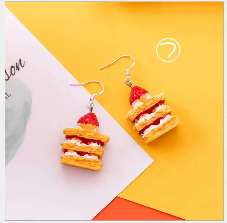 style-7 2,5* сладкий свежий летний серий серьги девушка сердце кулон "Апельсин" серьги длинные геометрические кактус серьги с пищевыми продуктами массивные украшения - Окраска металла: style-7