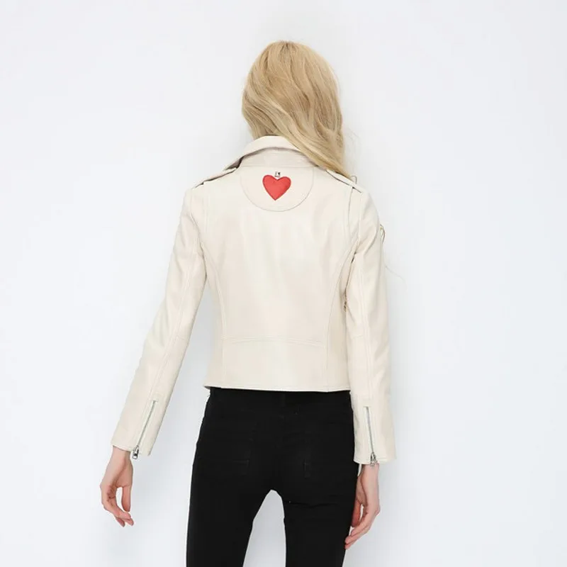 

Real Leather Jacket New Spring Autumn Sheepskin Coats Women White Shorts Womens Sheepskins Zipper Sheepskin Coat Female Jacket