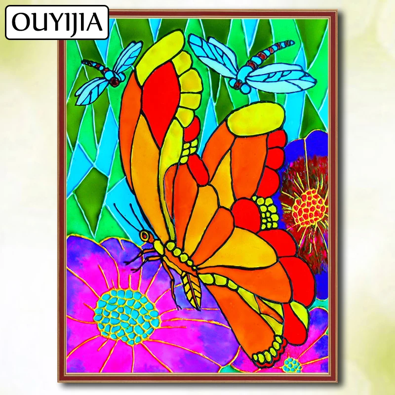 Алмазная 5D мозаика OUYIJIA с бабочками животными птицами цветами для творчества