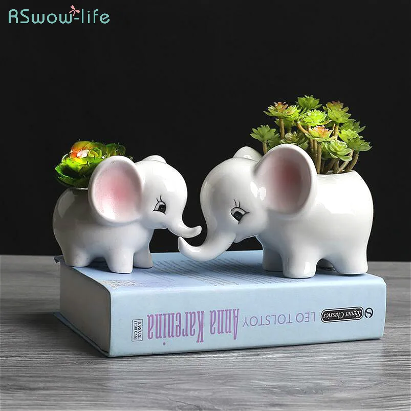 

Outdoor Horticulture Creative Fleshy Flower Pot Elephant Ceramic Flower Pot Desktop Potted Ornaments Plants Ceramic Plant Pots