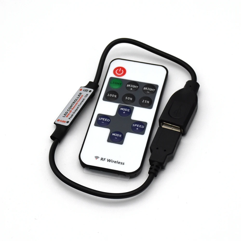 Мини USB RF беспроводной светодиодный пульт Диммер дистанционного управления для 5