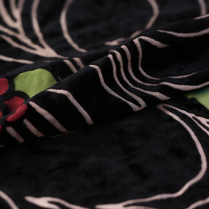 Бархатная ткань для весны и лета шелковая Вельветовая одежда платье Ципао