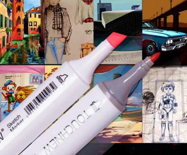 TOUCHNEW 6 generation of double head alcohol oil Mark pen 80 color student hand-painted suit | Канцтовары для офиса и дома