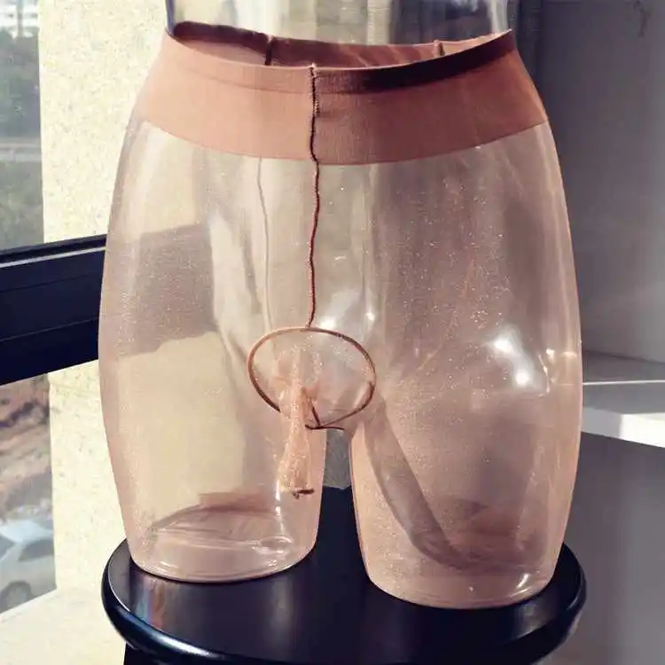 coffe close mouth Мужские сексуальные прозрачные блестящие колготки из лайкры с жемчужинами, мужские колготки для сна, низ для сна, Сексуальные клубные вечерние колготки A787 - Цвет: coffe close mouth