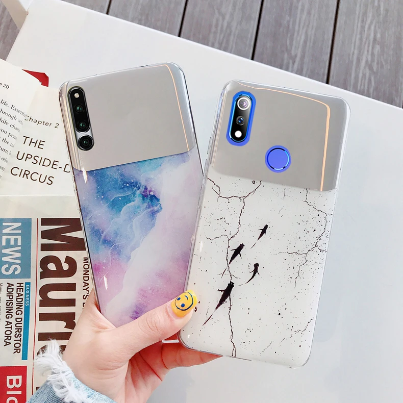 TRISEOLY рыбий и цветной мраморный чехол для OPPO R9 R11 S Plus A39 A71 F3 A7 Realme X 1 2 3 Reno 5G 10X зум
