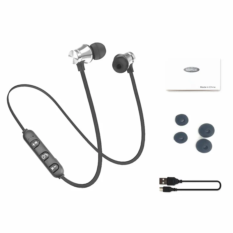 silver Магнитные Спортивные Беспроводные наушники, Bluetooth наушники для Xiaomi, мобильного телефона, IPhone, шейный ремешок, Ecouteur, Bluetooth Fone De Ouvido F2C312 - Цвет: silver