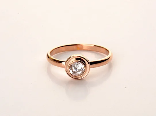 Italina Rigant 18К Настоящее Позолоченное Кольцо В Простом Стиле С Подлинным