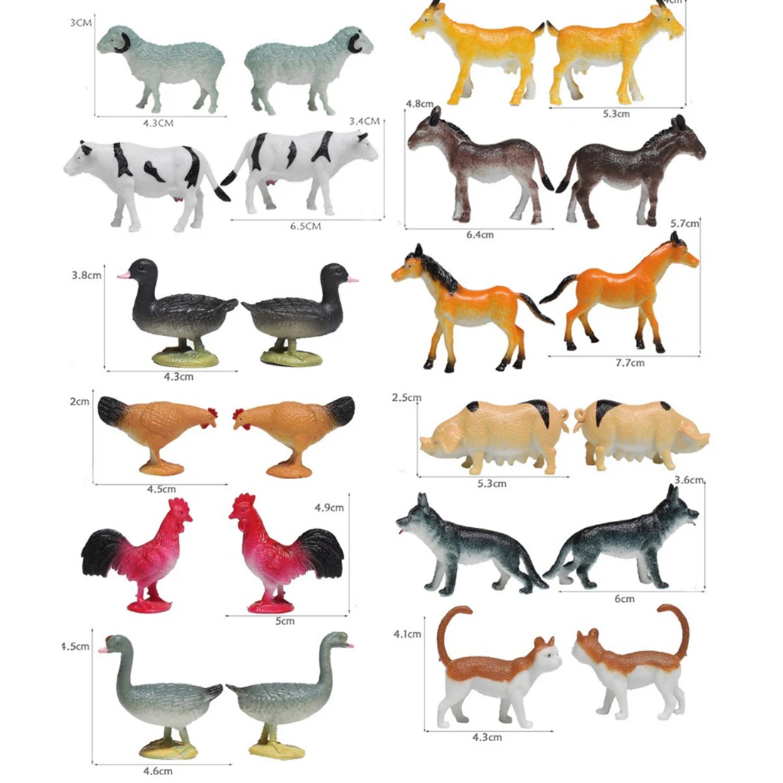 12 шт. модель животного на ферме искусственные фигурки горячий набор игрушек для