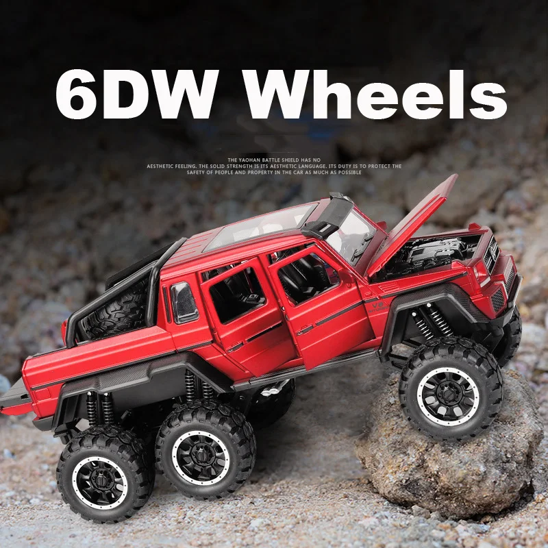 1:32 6WD литой металл G63 внедорожник модель автомобиля SUV транспортные средства G 63 6X6 колеса детские игрушки для детей не RC