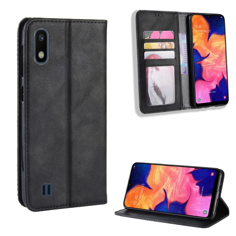 Чехол для Samsung Galaxy A10 с магнитной кожаной откидной подставкой чехол