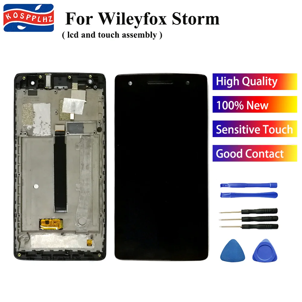 5 В Высокое качество для wileyfox Storm ЖК дисплей + сенсорный экран в сборе рамка
