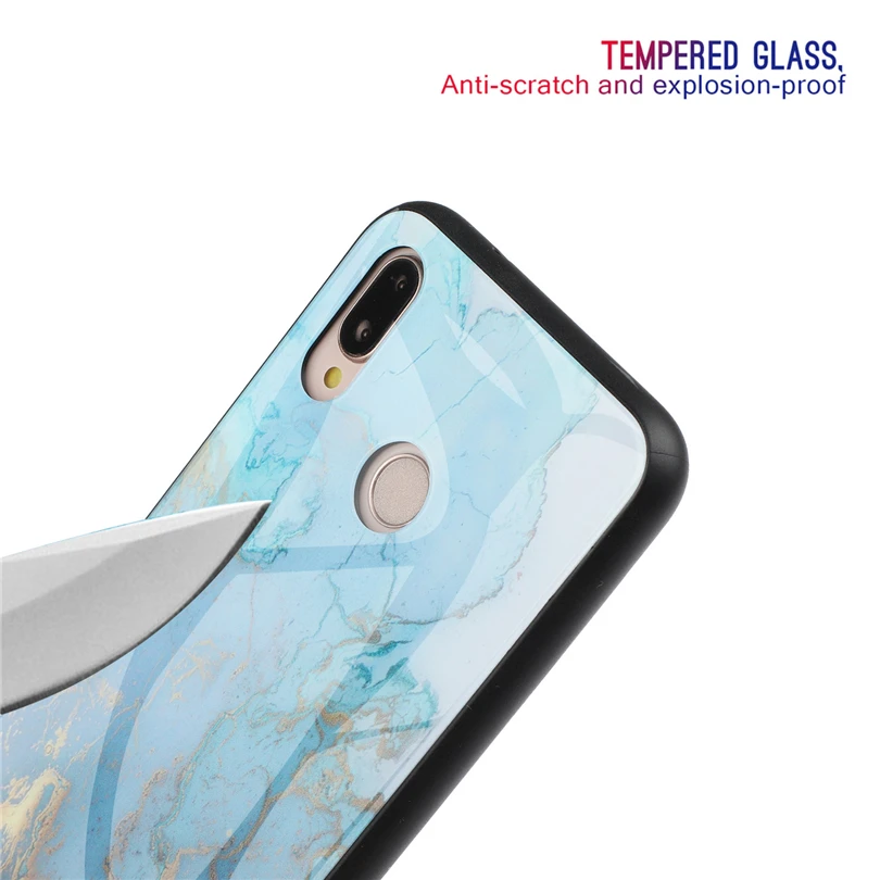 Ударопрочный чехол для телефона Huawei Honor 10 9 Lite 8A 8C 8X Hybird Мраморное закаленное