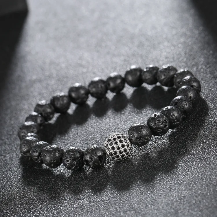 Ювелирные изделия для мужчин роскошные золотые бусины 10 мм с микрозакрепкой из