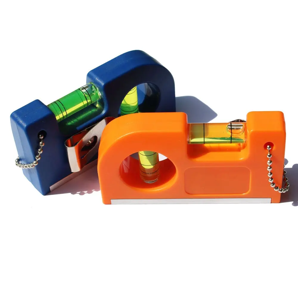 

HACCURY Portable Key Chain Magnetic Mini Spirit Level Bubble Cassette level Ruler Blue/Yellow Color 1pcs