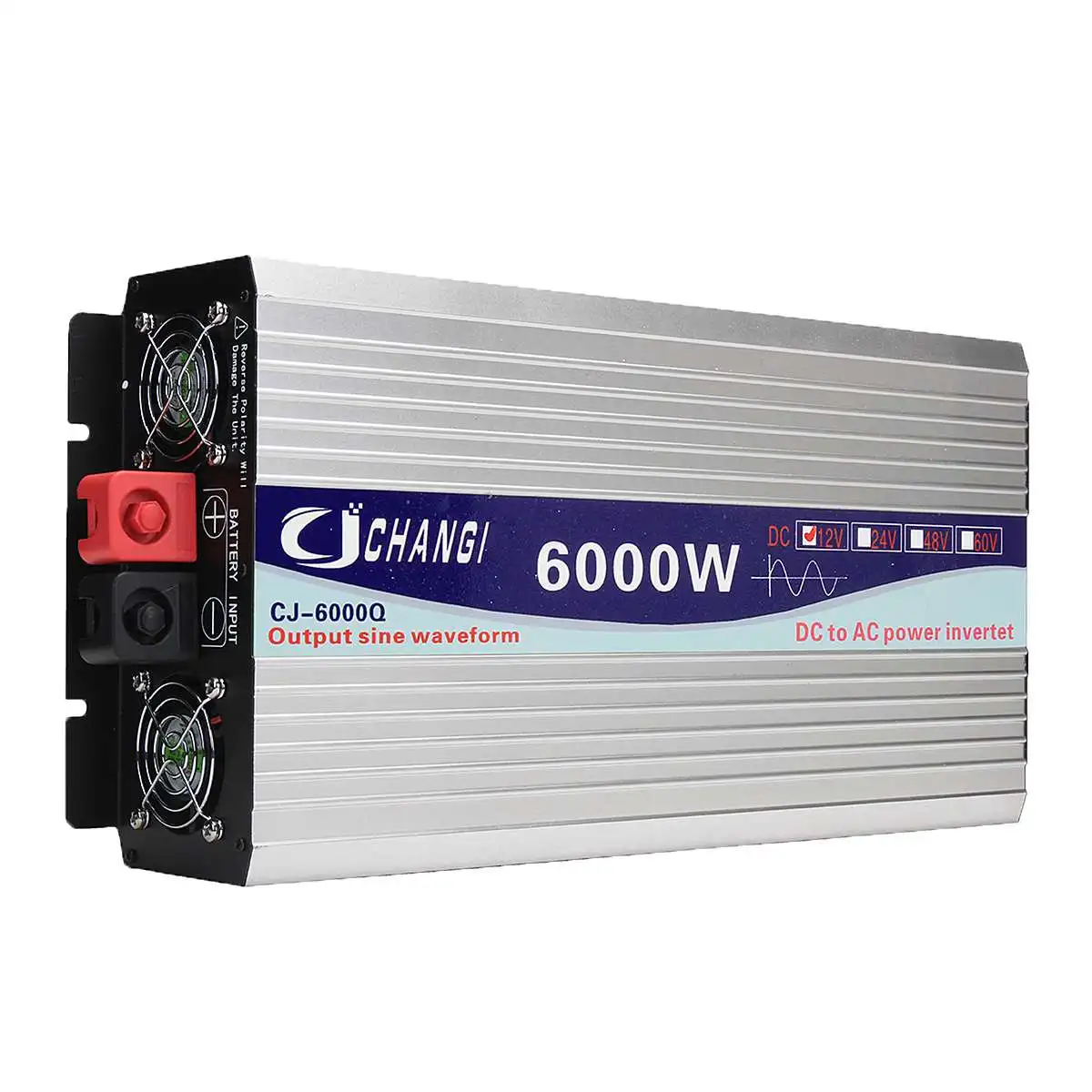 12V 6000W Интеллигентая(ый) солнечной инвертор с чистым синусом 12 V/24 V до 110V 3000 W/4000 W/5000 W/6000 W Мощность конвертер адаптер ЖК-дисплей Экран - Цвет: 12V 6000W