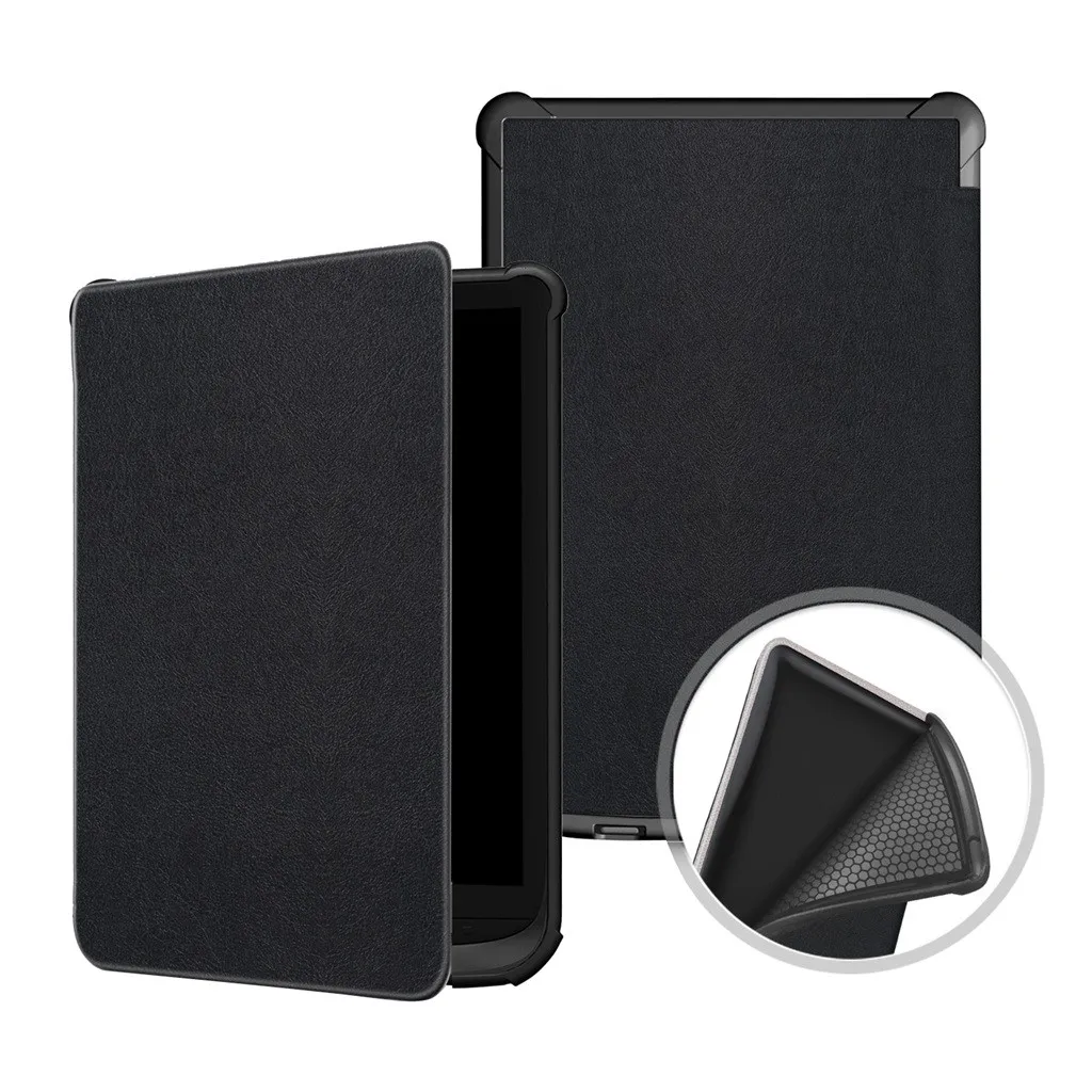 Тонкий умный кожаный чехол подставка для Pocketbook 632/627/616 Lux 4/Basic 2 защитный простой и