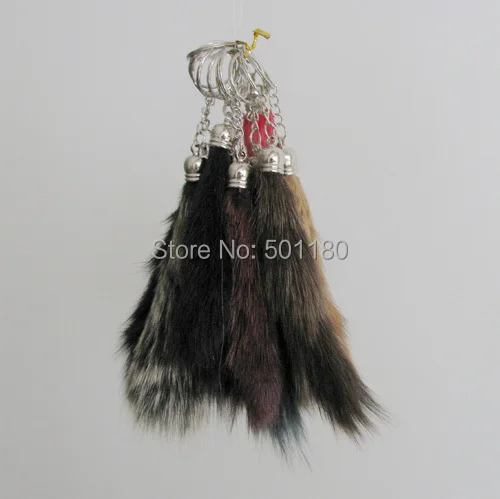 

free shipping cheap real fox fur keychain colors natural fur key chain